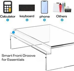 Monitor Stand - 16/20 inch 2 Tier Riser for iMac, PC, Desktop, Laptop, TV with Storage Shelf, Home Office Desk Organizer (20in)