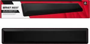 Wrist Rest - Full Sized - Cooling Gel - Memory Foam - Anti-Slip - Ergonomic - Keyboard Accessory, Black
