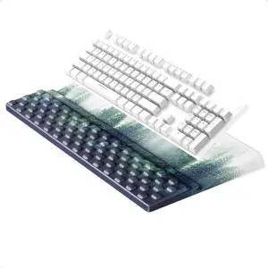 Keyboard Wrist Rest Pad, Comfy Ergonomic Keyboard Stand Holder, Office Desk Accessories, Work from Home Essentials, Green Forest Pattern