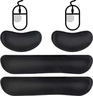 Premium Keyboard Wrist Rest and Mouse Pad Wrist Support, Ergonomic Memory Foam Set for Office, Laptop, Mac, Computer and Gaming, Comfortable Typing &Wrist Pain Relief (2 Pack)