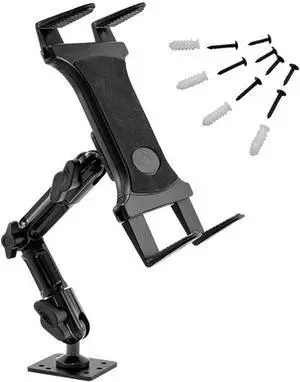 Mounts - Heavy-Duty Tablet Mount | Secure Drill Base for Cars, Walls, and Tables | Adjustable Arm Ensures Perfect Positioning | Universal Tablet Stand and Holder | Great for iPad Wall Mount