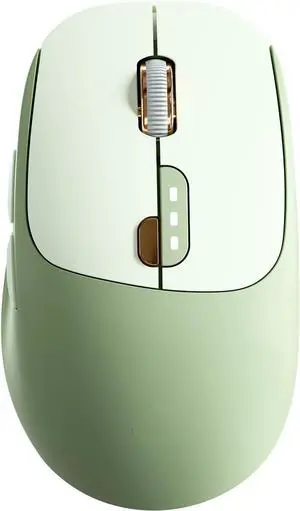 Wireless Mouse, Bluetooth & 2.4G Quiet Computer Mouses with 1600 DPI, Battery Level Display, Ergonomic Office Mouse,6 Button Portable Cute Cordless Mice for Laptop/PC/Mac- Green