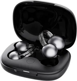 FOR Open-Ear Wireless Bluetooth Headphones, Clip-On Earbuds, 4D Panoramic Sound, Clear Calls, Lightweight, Secure Fit, IP54 Water-Resistant Ear Grips for Workout and Daily Use, Black