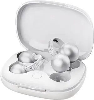 FOR-Open-Ear Wireless Bluetooth Headphones, Clip-On Earbuds, 4D Panoramic Sound, Clear Calls, Lightweight, Secure Fit, IP54 Water-Resistant Ear Grips for Workout and Daily Use, Silver