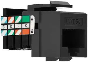 FOR 5G108AE5 Cat 5e 8Wire QuickPort Adaptor Jack Black 10PackFOR