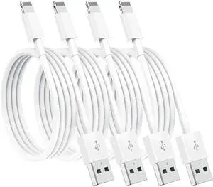 FOR 4 Pack [Apple MFi Certified] Apple Charging Cables 6ft, iPhone Chargers Lightning Cable 6 Foot, Fast iPhone Charging Cord for iPhone 12/11/11Pro/11Max/ X/XS/XR/XS Max/8/7, ipad(White)