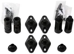 4 Black Universal Satellite Speaker Mounts Brackets for Walls and Ceilings 1VE Black 4 Pack