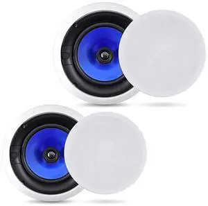 2Way InWall InCeiling Speaker System Dual 8 Inch 300W Pair of Ceiling Wall Flush Mount Speakers w 1 Silk Dome Tweeter Adjustable Treble Control For Home Theater Entertainment  PIC8E