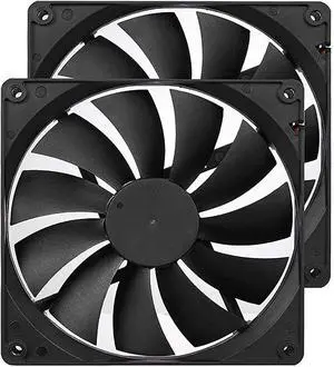 140mm Case Fan Quiet High Performance PC Fan 140mm Standard Case Fan 3pin 4pin Molex Connector 12V DC Computer PC CPU Case Fan 1000RPM 2-Pack