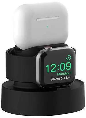 Charger Stand for Apple Watch 38mm 40mm 42mm 44mm iWatch 1/2 /3/4 /5/6 /SE, Apple Watch Charging Stand Holder and Night Stand Mode, AirPods Pro Charger Dock,Black?Cables NOT Included?