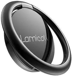 FOR Cell Phone Ring Holder Finger Stand  Phone Kickstand Metal Grip Hook Work with Magnetic Car Mount Compatible with Phone 12 Mini 11 Pro Xs Max XR X 8 7 6 6s Plus Smartphone Accessories BLK