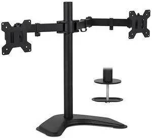 FOR Dual Monitor Stand | 2 Monitor Mount Fits 19 20 215 24 27 29 32 Inch Computer Screens | Free Standing and Grommet Bases | Two Heavy Duty Tilt Swivel Height Adjustable Arms | VESA Compatible