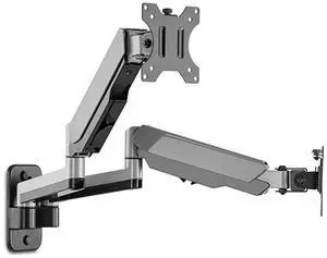 FOR Dual 1332 Monitor Wall Mount fits Two FlatCurved Computer Monitor Full Motion Height Swivel Tilt Rotation Adjustable Monitor Arm VESACable Management