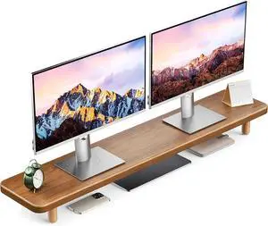 Dual Monitor Stand - for 2 Monitor/Laptop Computer/TV/PC/Printers, Desk Organizer for Gamming Room&Office, Extension Monitor Stand Riser Dual Monitor Stand - for 2 Monitor/Laptop Computer/TV/PC/Printers, Desk Organizer for Gamming Room&Office, Extension Monitor Stand Riser