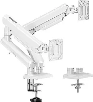 Dual Monitor Arm Fits 17 to 32 Inch Computer Screen, 22lbs per Arm, Full Motion Monitor Desk Mounts for 2 Monitors,VESA Mount White