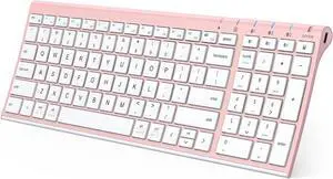 Bluetooth Keyboard, Wireless Rechargeable Ultra-Slim Keyboard with Long Battery Life, Compatible with iOS, Android, Windows, Mac for iPad, Tablet