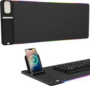 Birthday Gifts for Men Women,Wireless Phone Charger with Mouse Pad,15W Fast Wireless Charging Desk Mat with for MacBook PC Laptop Computer