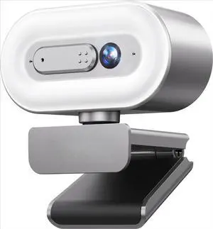 FOR-2K Quad HD Webcam for PC, Auto Focus, with Microphone & Light & Privacy Cover, Web Camera USB Streaming Camera