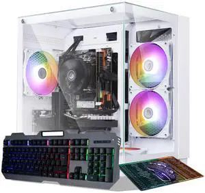 Gaming PC Desktop Computer,Intel Core i7 Desktop,Operating at A Frequency of 3.4GHz,RTX2060 6GB Graphics Card with 6GB GDDR6 Video Memory,16GB RAM, 1TB NVME SSD,WiFi 5.0,RGB Fan x4,White
