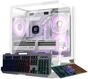 Gaming PC Desktop Computer,Intel Core i7 Desktop,Operating at A Frequency of 3.4GHz,GTX1660Super Graphics Card with 6GB GDDR6 Video Memory,16GB RAM, 1TB NVME SSD,WiFi 5.0,RGB Fan x4,White