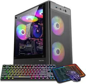 Prebuilt Gaming PC Desktop Computer,Intel Core i7 Desktop,Operating at A Frequency of 3.4-3.9 GHz,RX1660 Super Graphics Card with 6GB GDDR6 Video Memory,16GB RAM, 1TB NVME SSD,WiFi 5.0,RGB Fan x5