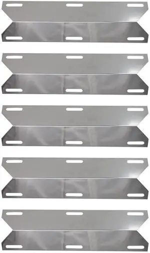 5-Pack BBQ Grill Heat Shield Plate Tent Replacement Parts for Perfect Flame 720-0522 - Old - Compatible Barbeque Stainless Steel Flame Tamer, Flavorizer Bar, Bar, Burner Cover 15"