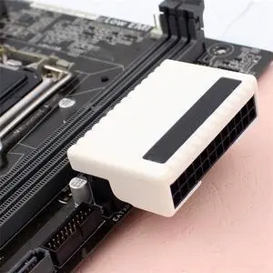 ATX 24 pin 90 degree power plug adapter motherboard power cable modular for white power cable
