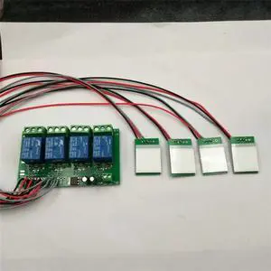 12v2.4V 4-way relay module with 4 split touch buttons, dual-color LED self-locking inching function 12v2.4V 4-way relay module with 4 split touch buttons, dual-color LED self-locking inching function