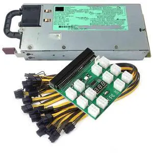 1200W GPU mining server power supply HSTNS-PL11 490594-001 438203-001 for DL580 G6 G7 PCI-E breakout board 6-pin cable 1200W GPU mining server power supply HSTNS-PL11 490594-001 438203-001 for DL580 G6 G7 PCI-E breakout board 6-pin cable