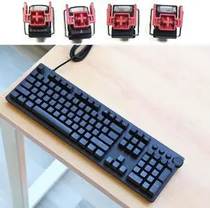 Four red optical switches, V2 hot-swappable silent cables, suitable for gaming mechanical keyboards. Four red optical switches, V2 hot-swappable silent cables, suitable for gaming mechanical keyboards.