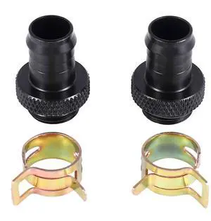 2 Pieces Barb Fittings Computer Water Cooling Radiator Copper Radiator Cooler Clamps For 3/8 Inch ID Pipe G1/4 Chrome Plated