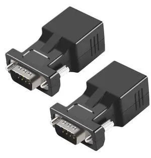 2-pack extender male to RJ45 5 6 20m network cable adapter port to Ethernet port converter