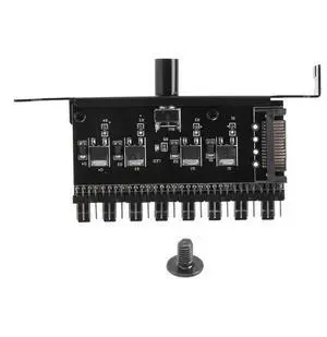 PC 8 Channel Fan Hub Cooling Fan Speed Controller for CPU Chassis HDD Fan PCI Bracket Powered by 12V Fan (SATA)