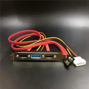 PC DIY SATA to ESATA and 4-pin IDE Power PCI Bracket Slot Cable Full Height Profile for External Hard Drive