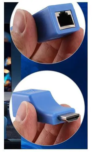 2-Pack HDMI Extender, HDMI to RJ45 Converter Repeater, 5E/6 1080P, Up to 30m, Suitable for 4K 2K