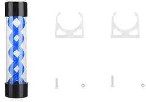 200mm water cooling PC water tank computer water cooling box with G1/4 thread suitable for PC computer radiator accessories (blue)