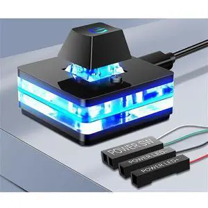 Computer desktop switch blue LED computer motherboard external start power button extension cord computer switch
