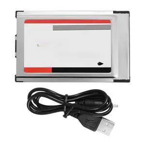 PCMCIA to USB 2.0 Dual 2 Port 480M Card Adapter for Laptops