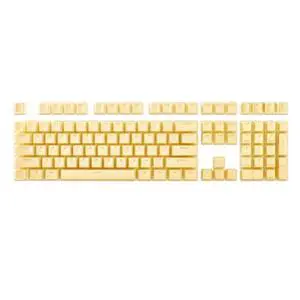 Keyboard cap box mechanical keyboard double skin milk transparent keycaps customized cream jelly (yellow)