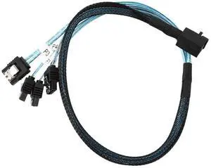 Internal Mini SAS to SATA cable, SFF-8643 to SATA forward breakout, compatible with controller hard drives (1.6 feet)