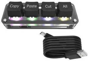 Mini 4-button select copy paste cut all shortcut keys one-handed keyboard game mechanical keyboard