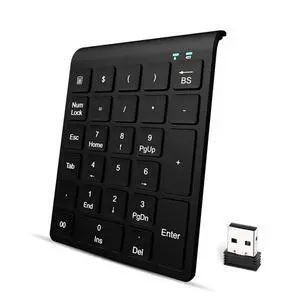 USB 2.4G Wireless Mini Numeric Keyboard 27 Keys Multi-Function Numeric Keyboard for Desktop Laptop Tablet