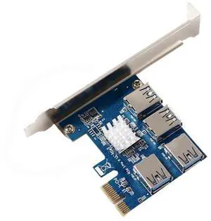 PCI-E PCI Riser Card 1X to 16X 1 to 4 USB 3.0 Extender Hub Adapter