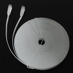 6 Ethernet Cables 100ft (30m) Flat Slim Internet Network Patch Cords, 6 High Speed Computer Cables