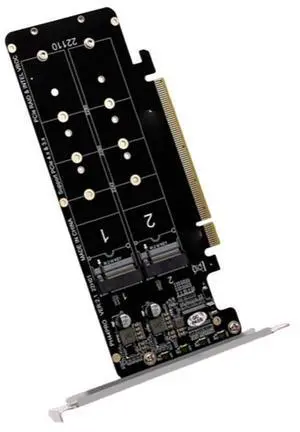 PCIE 4.0 dual-drive PCIeX16 to M.2 SSD expansion card, supports 4 M.2 M 2280 SSDs