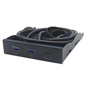3.5" Desktop Floppy Drive Bay Front Panel with 2 USB 3.0-A and 20Gbps Connectors for PC Cases