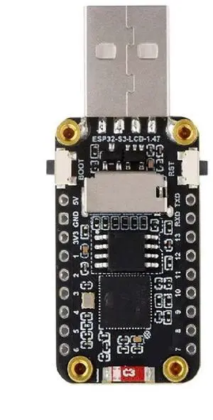 ESP32-S3 1.47 inch LCD display development board, onboard color LED, USB serial port, 2.4 WiFi, BLE5
