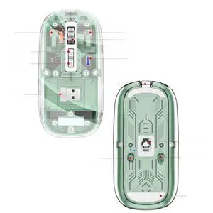 Transparent Magnetic Tri-mode Bluetooth Compatible 2.4G Wireless Mouse One-button Desktop Rechargeable (Orange)