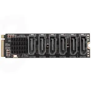 M.2 M PCI-E adapter card M.2 to SATA3.0 PCIE to SATA 6Gpbsx6 port expansion card ASM1166