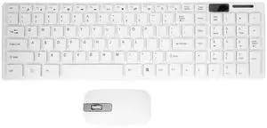 Wireless Ultra-thin White Keyboard + Wireless Optical Mouse Set for PC and Laptop